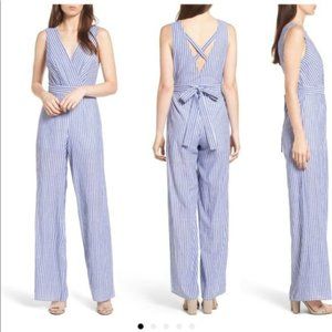 NWOT Dee Elly blue and white stripe jumpsuit